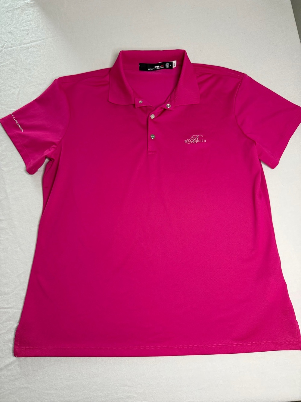 RLX Ralph Lauren Polo Shirt Mens Medium Pink Classic Fit Golf Stretch Bellagio